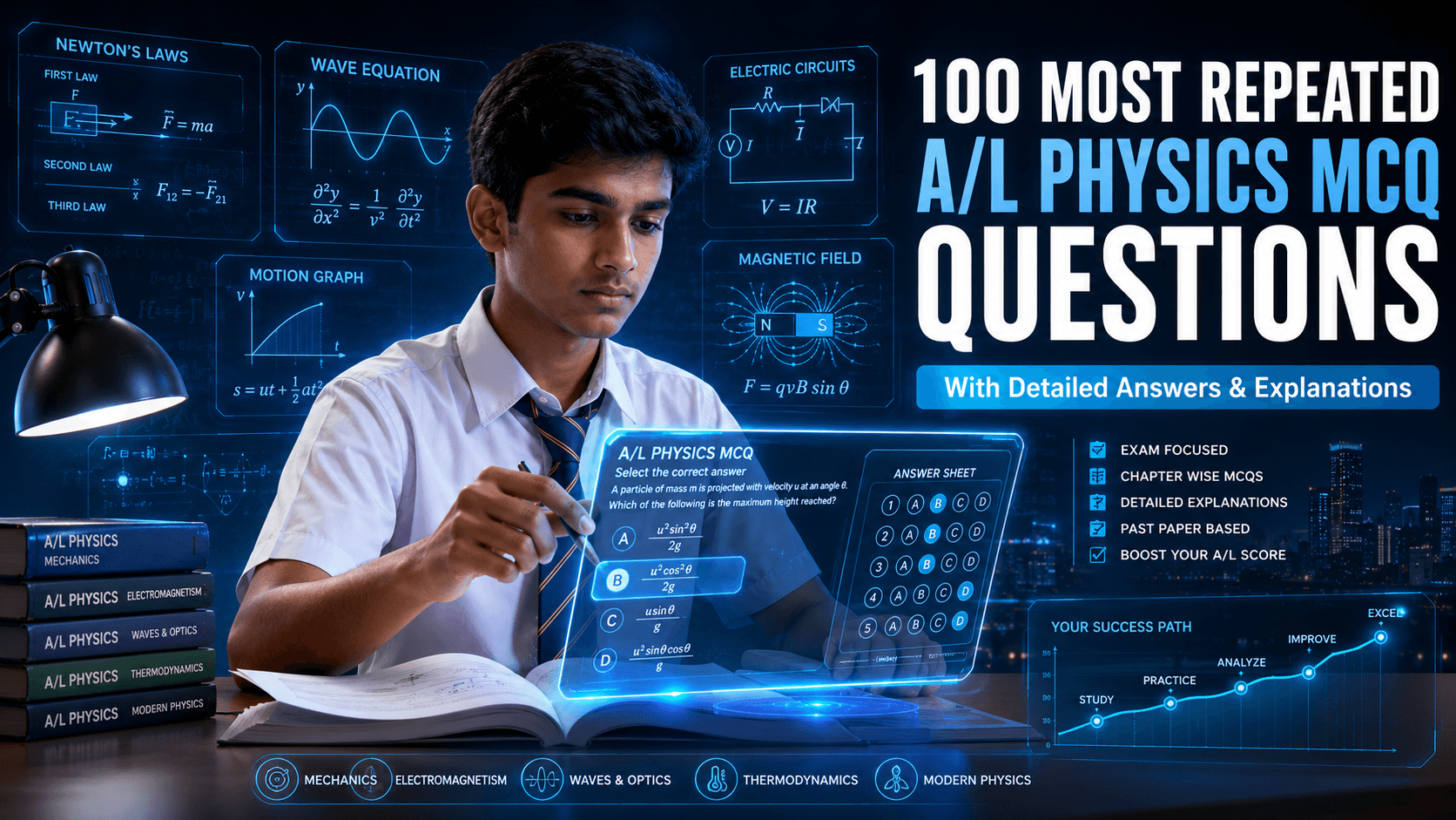100 Most Repeated A/L Physics MCQ Questions With Answers (2026 Edition)